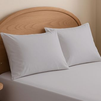 Hotel Collection 100% Cotton Silver Pillowcase Pair