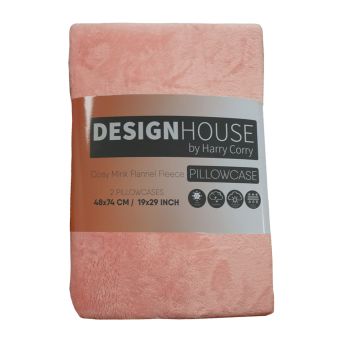 Cosy Pink Fleece Pillowcase Pair: 