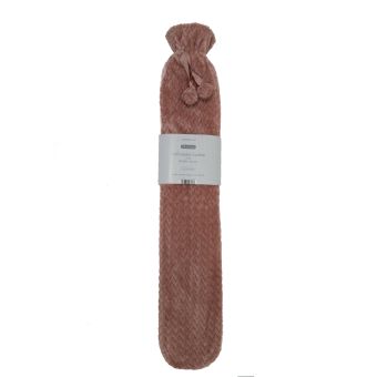 Long Plush Hot Water Bottle Blush