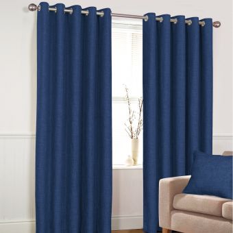 Aston Navy Blackout Eyelet Curtains