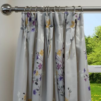 Felicity Silver Pencil Pleat Curtains