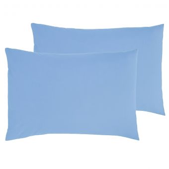 Percale Blue Pillowcase Pair