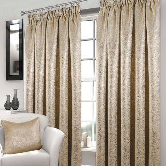 Neptune Lined Natural Pencil Pleat Curtains