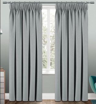 Moonlight Lined Silver Pencil Pleat Blackout Curtains