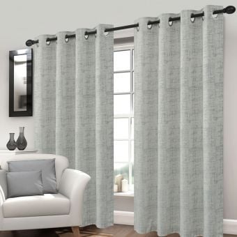 Vista Silver Ready Made Eyelet Curtains