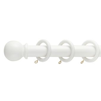 28mm DH Wood White Curtain Pole