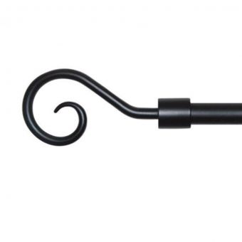 13/16mm City Black Extendable Curtain Pole