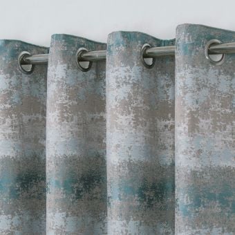 Heritage Teal Ready Made Eyelet Curtains