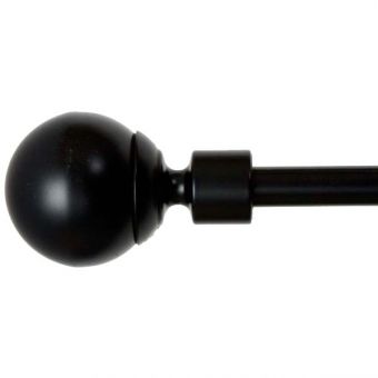13/16mm Ball Black Curtain Pole