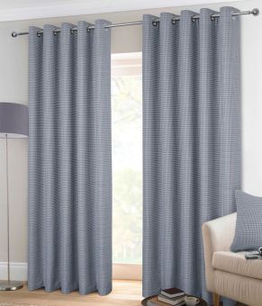 Ravello Silver Ready Made Eyelet Curtains