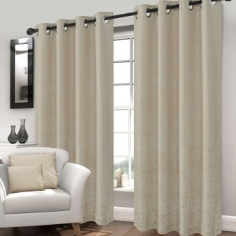 Vista Natural Ready Made Eyelet Curtains