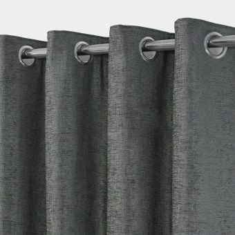 Belgravia Charcoal Blackout Ready Made Eyelet Curtains
