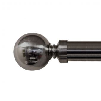 25/28mm Ball Eyelet Gun Metal Curtain Pole