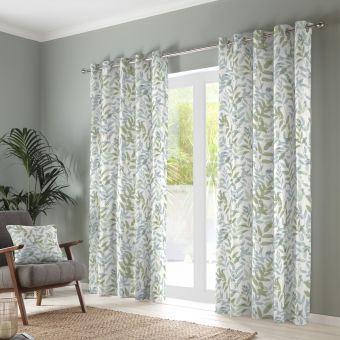 Rowan Green Eyelet Curtain