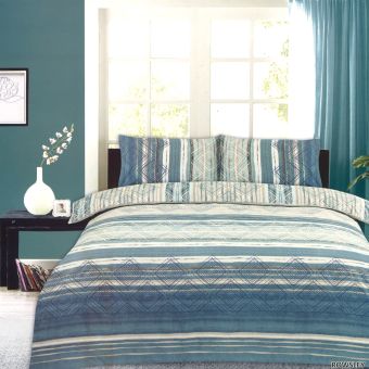 Rowsley Teal Cotton Mix Duvet Cover Set
