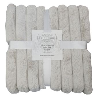 Rupert Grey Fur Cord Throw 150x200cm