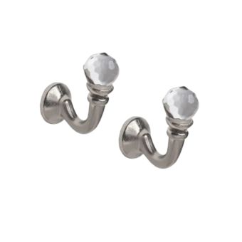 Crystal Satin Silver Hook Pair