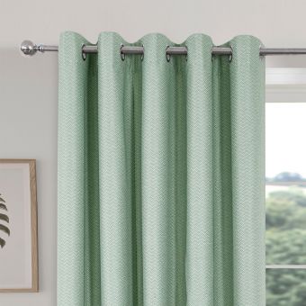 Serene Green Blackout Ready Made Eyelet Curtains