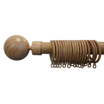 28mm Sherwood Oak Effect Fixed Curtain Pole