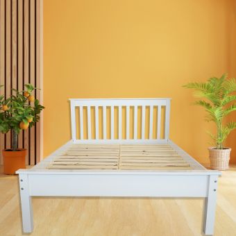 Siene White Wooden Bed Frame