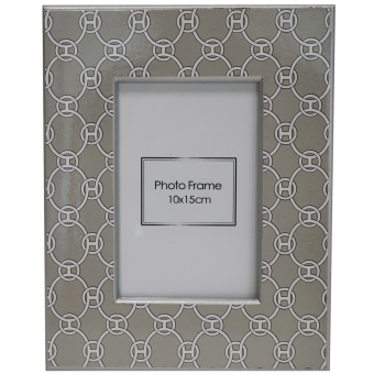 Geometric Small Grey Photo Frame