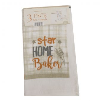 Velour Star Baker Tea Towel 3pk