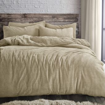 Teddy Fleece Natural Duvet Cover Set
