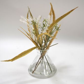 Wild Grass in Clear Vase