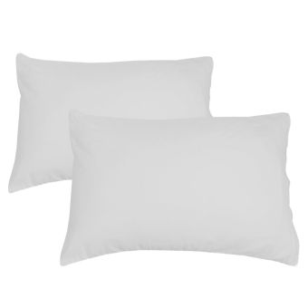Flannelette White Pillowcase Pair