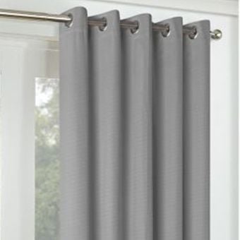 Zurich Silver 90x90 Ready Made Blackout Eyelet Curtains
