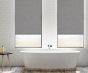 Blackout Grey Linen Roller Blind Bathroom