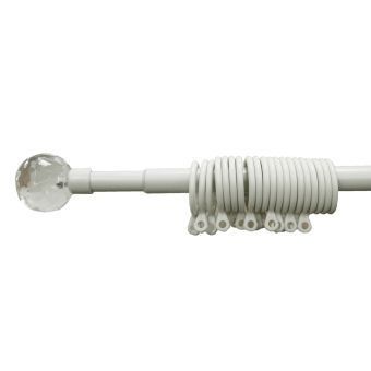 Ball 13/16mm Cream Curtain Extendible Pole 1.2-2.1m