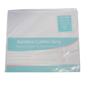 Bamboo Terry Waterproof Cot Protector 70x140cm