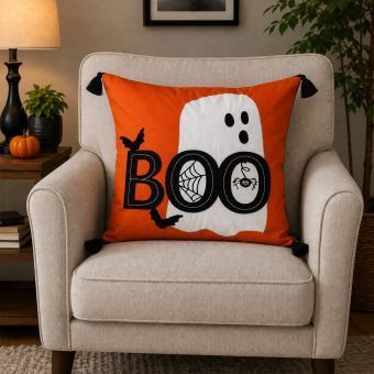 Boo Orange Filled Cushion