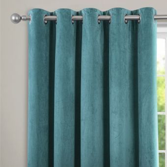 Countess Teal Blackout Ready Made Eyelet Curtains