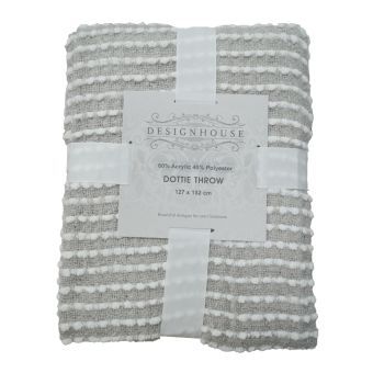 Dottie Grey Beige Throw 127x152cm