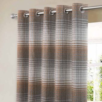 Elgin Coral Blackout Ready Made Eyelet Curtains