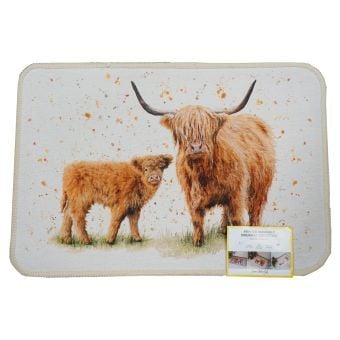 Washable Happy Highlands Doormat 40x60cm