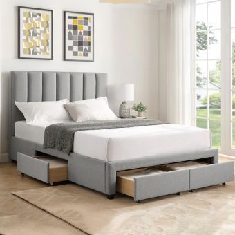 Hove Grey Bed Frame With Drawers