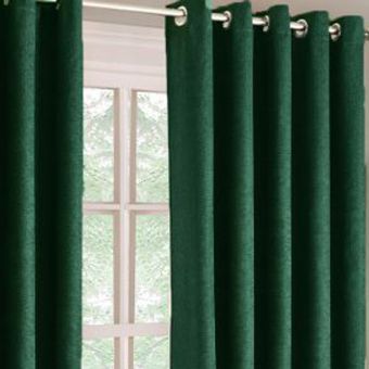 Iona Green Blockout Ready Made Eyelet Curtains