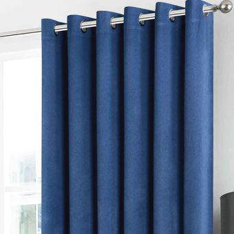 Juno Blue 90 x 90 Blackout Ready Made Eyelet Curtains