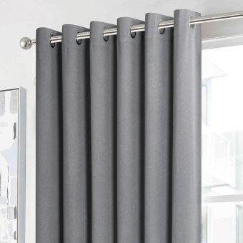 Juno Silver 90 x 90 Blackout Ready Made Eyelet Curtains