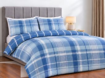 Lanark Blue Cotton Rich Duvet Set