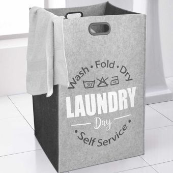 Grey Felt Laundry Bag