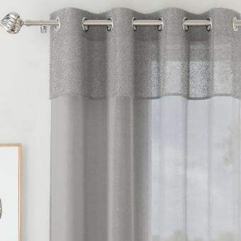 Madrid Grey Eyelet Voile Panel