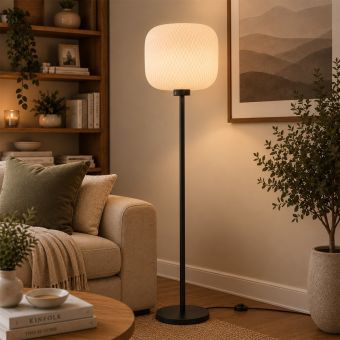 Mali Natural and Black Floor Lamp