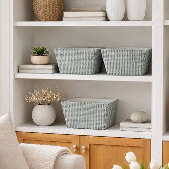 Milan Green Set of 3 Storage Baskets