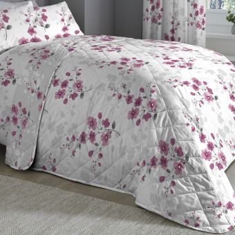 Nadia Plum Quilted Bedspread 200x230cm