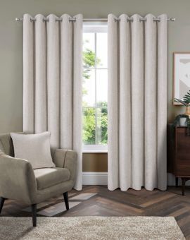 Newbury Natural Blackout Ready Made Eyelet Curtains