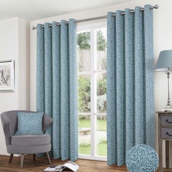 Nova Blue Thermal Blackout Eyelet Curtains